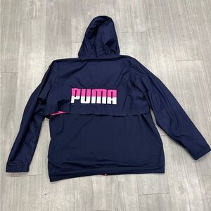 PUMA Windbreaker Windbreak Jacket Juniors Girls  XXL Back Logo Vented Shirt Coat